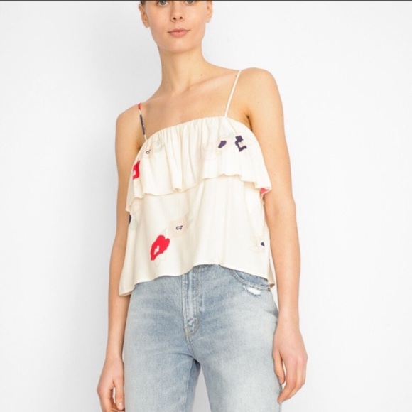 Rollas trendy ruffle floral tank top - Picture 3 of 6